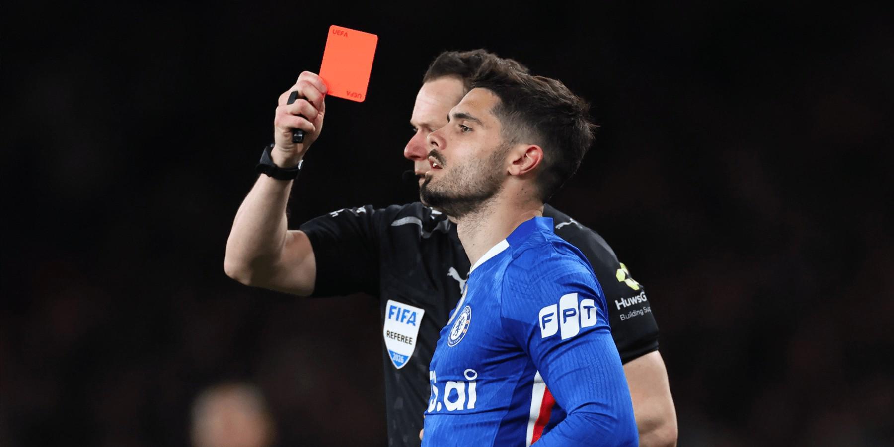 AIYOUXI-本赛季切尔西在联赛中已吃7张红牌，英超单赛季历史纪录是9张